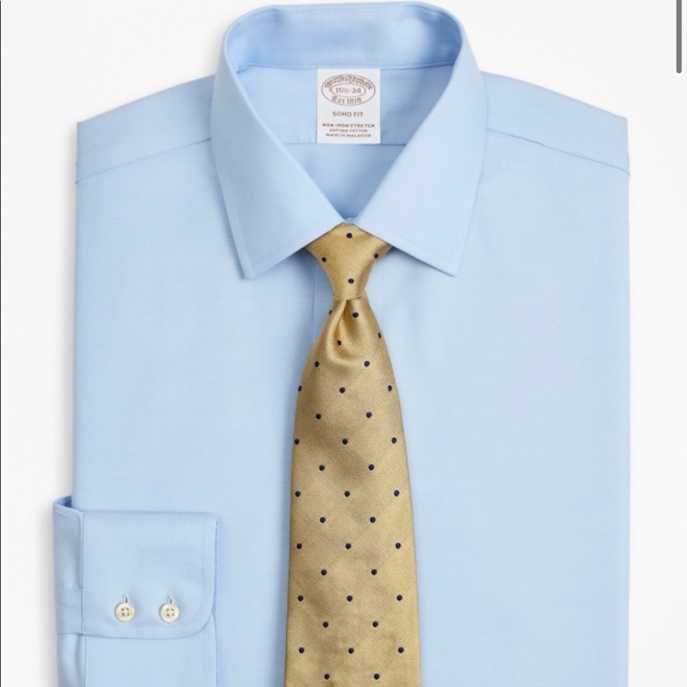 Brooks Brothers Light Blue Stretch Soho Extra-Slim-Fit Dress Shirt